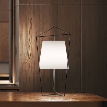kdln Stolová lampa Tatu, mosadz, výška 69 cm, sklo