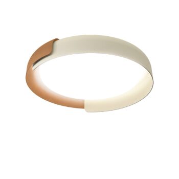 kdln Stropné LED svetlo Dala, pieskovo biela/meď, Ø 58 cm, stmievateľné