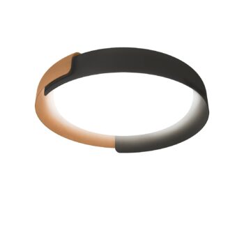 kdln Stropné LED svetlo Dala, tmavošedá/meď, Ø 58 cm, stmievateľné