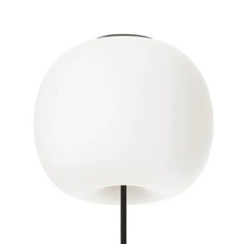 kdln Stropné svietidlo Kushi XL, čierne/biele, Ø 43 cm, sklo