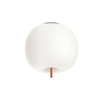 kdln Stropné svietidlo Kushi, medená farba/biela, Ø 16 cm, sklo
