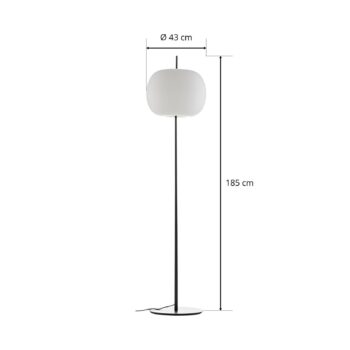 kdln stojaca lampa Kushi XL, čierna, výška 185 cm, stmievač