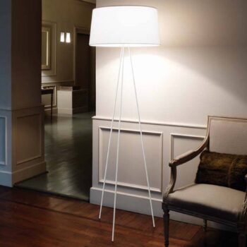 kdln stojaca lampa Tripod, biela, výška 175 cm, stmievač
