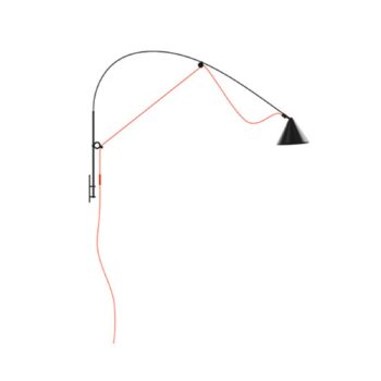 midgard LED nástenné svietidlo AYNO L, čierno-oranžové, 4 000 K 130 cm