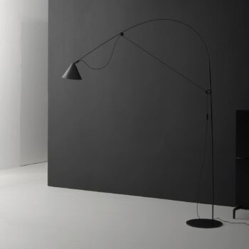 midgard LED stojacia lampa AYNO L, čierna/čierna 3 000 K 166 cm