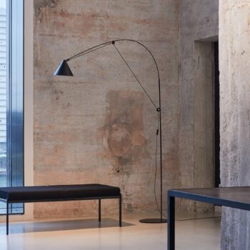 midgard LED stojacia lampa AYNO L, čierna/čierna 4 000 K 166 cm
