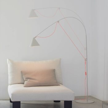 midgard LED stojacia lampa AYNO L, sivá/oranžová, 3 000 K, 166 cm