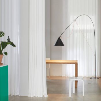 midgard LED stojacia lampa AYNO XL, čierna/oranžová 2 700 K 290 cm