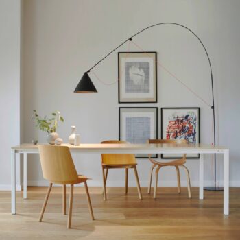 midgard LED stojacia lampa AYNO XL, čierna/oranžová 4 000 K 290 cm