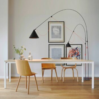 midgard LED stojacia lampa AYNO XL, čierna/oranžová 4 000 K 290 cm