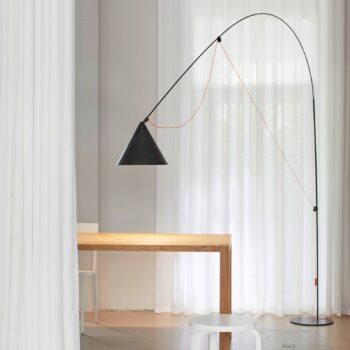 midgard LED stojacia lampa AYNO XL, čierna/oranžová 4 000 K 290 cm