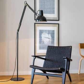 midgard pružinová stojaca lampa nastavenie, čierna
