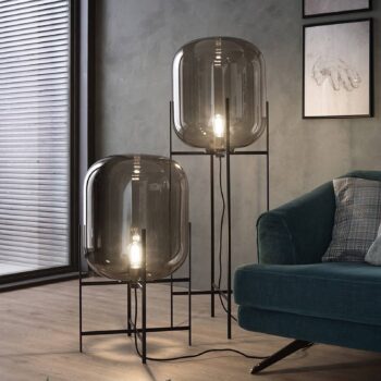 pulpo stojacia lampa Oda Big, dymovo sivá/čierna, výška 140 cm
