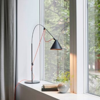stolová LED lampa midgard AYNO S, čierna/oranžová, 4 000 K 76 cm