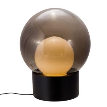 stolová lampa Pulpo Boule Medium, dymovo sivá/opálová/čierna