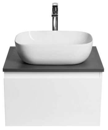 AQUALINE - ALTAIR skrinka s doskou 58 cm, biela/antracit bridlica AI263-03