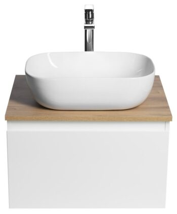 AQUALINE - ALTAIR skrinka s doskou 58 cm, biela/dub emporio AI263-02
