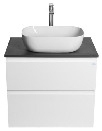 AQUALINE - ALTAIR skrinka s doskou 68 cm, biela/antracit bridlica AI270-03