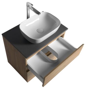 AQUALINE - ALTAIR skrinka s doskou 68 cm, dub emporio/antracit bridlica AI370-02