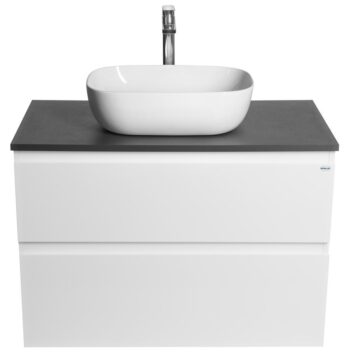 AQUALINE - ALTAIR skrinka s doskou 87,5 cm, biela/antracit bridlica AI290-03