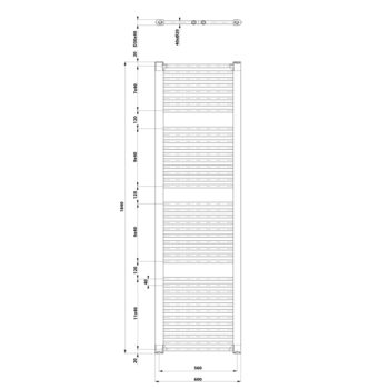 AQUALINE - DIRECT vykurovacie teleso s bočným pripojením 600x1850 biela ILR86T