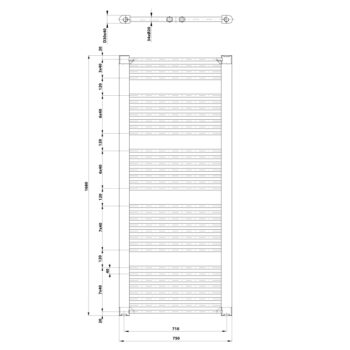 AQUALINE - DIRECT vykurovacie teleso s bočným pripojením 750x1680 biela ILR67T
