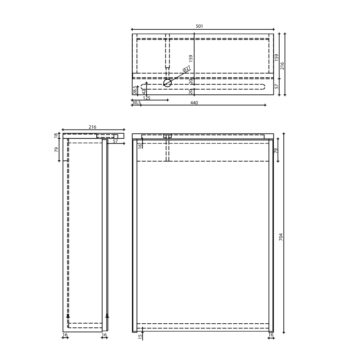 AQUALINE - KAWA STRIP Galérka s LED osvetlením 50x70x22cm, biela WGL50S