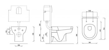 AQUALINE - MODIS závesná WC misa, 36x52cm, biela MD001