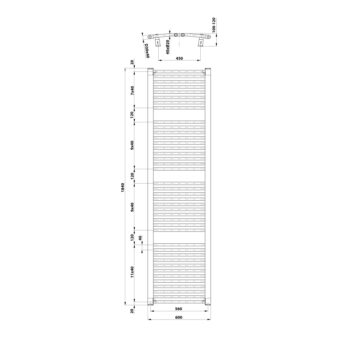 AQUALINE - ORBIT vykurovacie teleso s bočným pripojením 600x1850 biela ILO86T