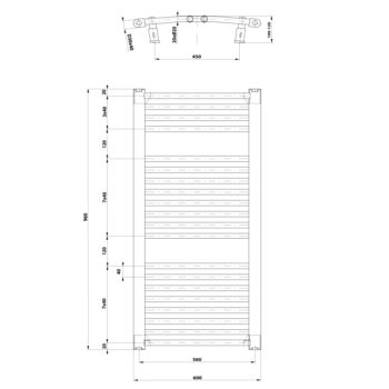 AQUALINE - ORBIT vykurovacie teleso s bočným pripojením 600x960 biela ILO96T