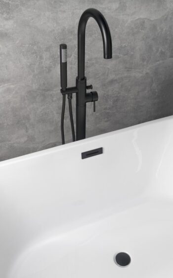AQUALINE - SET krytka prepadu, vaňová výpusť 6/4", click-clack, čierna mat TF9005B