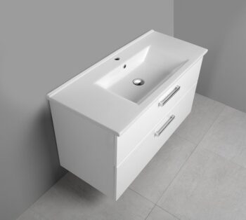 AQUALINE - VEGA umývadlová skrinka 97x60x43,6cm, 2x zásuvka, biela VG103