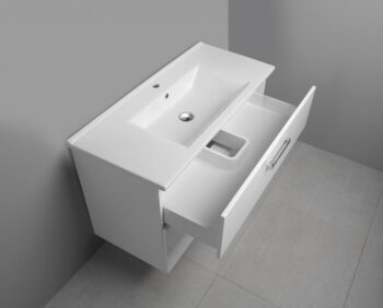 AQUALINE - VEGA umývadlová skrinka 97x60x43,6cm, 2x zásuvka, biela VG103