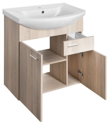 AQUALINE - ZOJA umývadlová skrinka 71,5x74x34cm, dub platin 51175