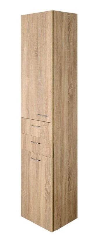 AQUALINE - ZOJA/KERAMIA FRESH skrinka vysoká s košom 35x184x29cm, ľavá, dub platin 51232