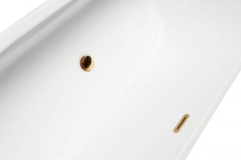BESCO - Asymetrická vaňa VICA SLIM+ biela, sifón so štrbinovým prepadom - Farba sifónu - Zlatá, Nožičky k vani - S nožičkami, Rozmer vane - 170 × 80 cm VANVIC170SLIMZ+OLVPINOZ