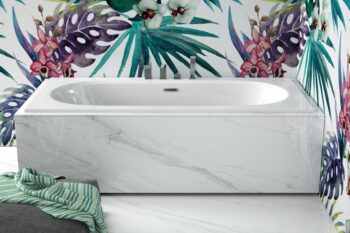 BESCO - Obdĺžniková vaňa VITAE SLIM+ - Farba sifónu - Zlatá, Nožičky k vani - S nožičkami, Rozmer vane - 180 × 80 cm VANVIT18SLIMPLZ+OLVPINOZSTELWD