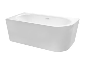BESCO - Voľne stojaca vaňa AVITA A-LINE čierna/biela, sifón so štrbinovým prepadom - Farba sifónu - Biela, Rozmer vane - 170 × 75 cm, Spôsob prevedenia - Pravé VANAVITAL17PWBW