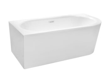 BESCO - Voľne stojaca vaňa AVITA A-LINE čierna/biela, sifón so štrbinovým prepadom - Farba sifónu - Biela, Rozmer vane - 170 × 75 cm, Spôsob prevedenia - Pravé VANAVITAL17PWBW