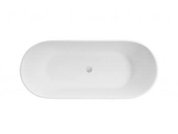 BESCO - Voľne stojaca vaňa MOYA biela matná - Farba - Biela matná, Farba sifónu - Zlatá, Rozmer vane - 160 × 68 cm VANMOYA160ZCM