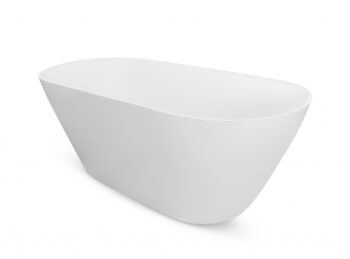 BESCO - Voľne stojaca vaňa MOYA biela matná - Farba - Biela matná, Farba sifónu - Zlatá, Rozmer vane - 160 × 68 cm VANMOYA160ZCM