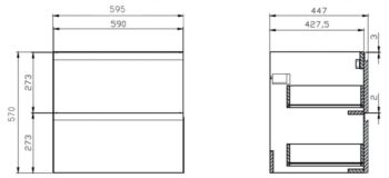 CERSANIT - SET B817 MODUO-IN 60 ANTRACIT DSM (skrinka + umývadlo) S801-472-DSM