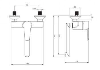 DEANTE - Corio chróm - Umývadlová batéria nástenná - ECO - cartridge BFCE050M