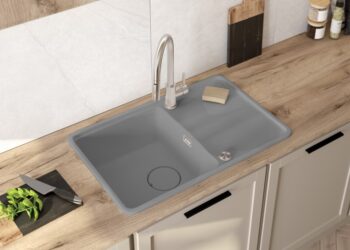 DEANTE DEANTE - Momi metallic grey Granitový drez, 1-bowl with drainer ZKM_S113