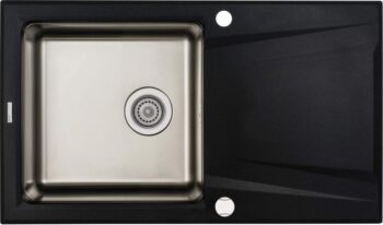 DEANTE DEANTE - Prime grafit metalic - Granitovo - oceľový drez, 1 - bowl s odkvapkávačom ZSR_G113