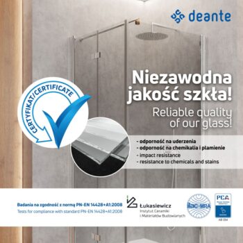 DEANTE - Funkia chróm - Sprchovací kút, štvorcový, 90 cm KYC_441K