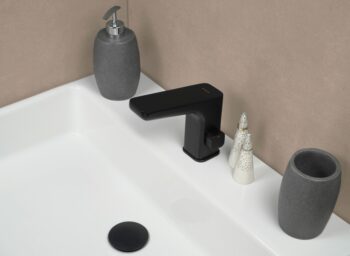 DEANTE - Hiacynt čierna - Umývadlová batéria senzorová, s reguláciou teploty - 6xAA BQH_N29R