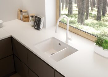 DEANTE - Lukrecja bianco Kuchynská batéria, s vyťahovacou hubicou BDH_A72M