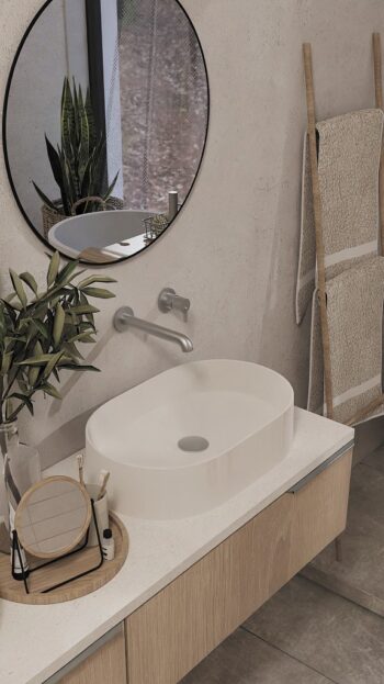 DEANTE - Silia alabaster Granit umývadlo, oval CQS_AU6S