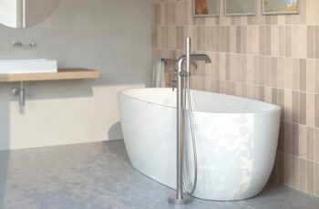 DEANTE - Silia nerez Vaňová batéria, voľne stojaca, so sprchovacím setom BQS_F17M